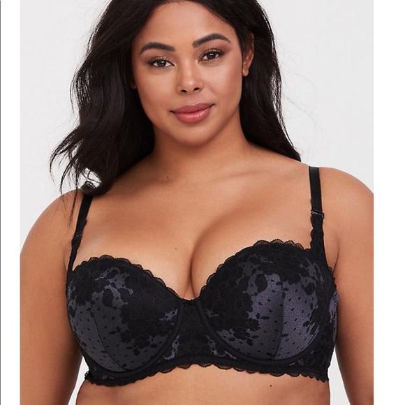 SOLD. TORRID Strappy Push Up Bra 42DDD NWT blue - Picture 3 of 8